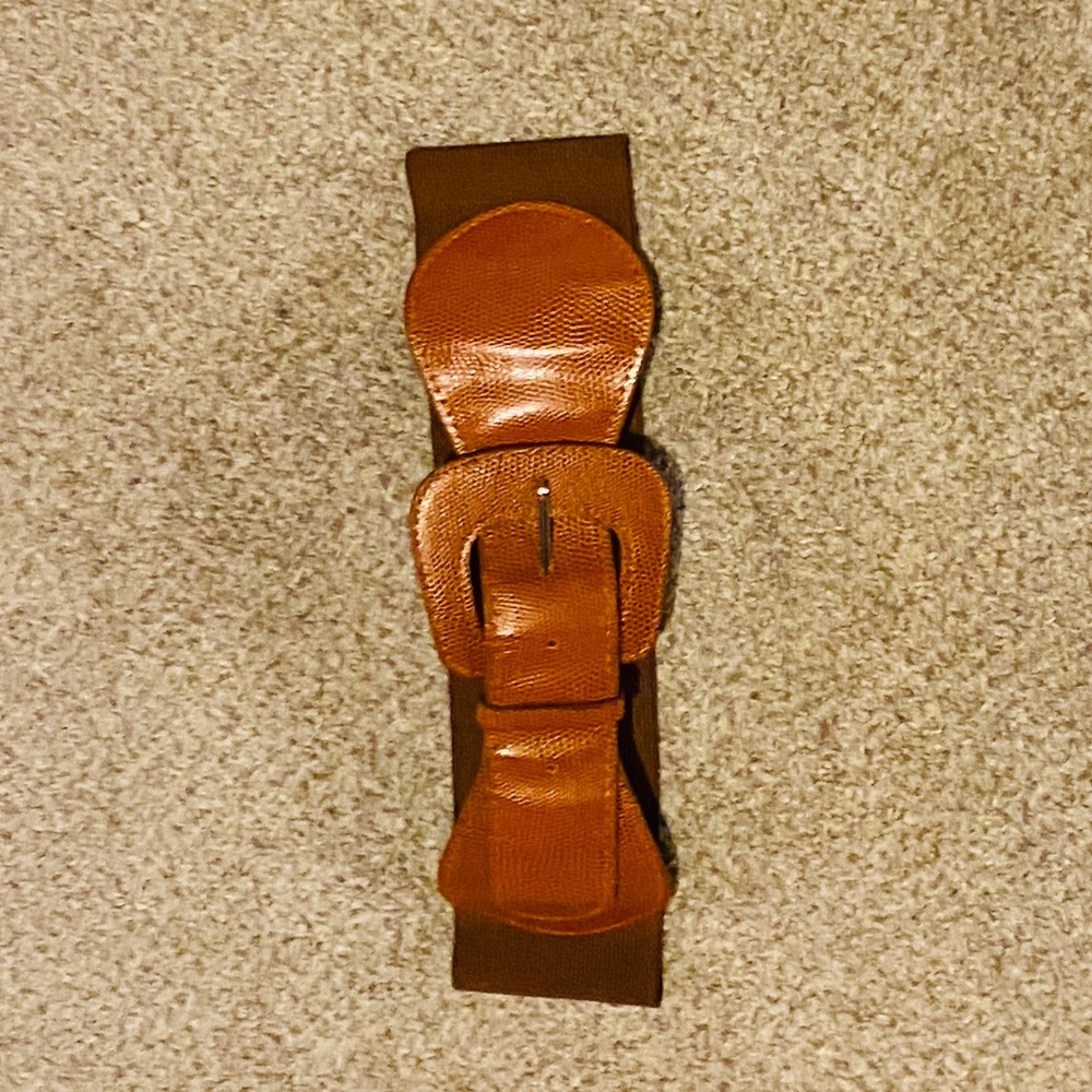burnt ORANGE / BROWN wide stretch BELT